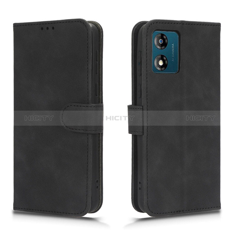 Coque Portefeuille Livre Cuir Etui Clapet L01Z pour Motorola Moto E13 Noir Plus