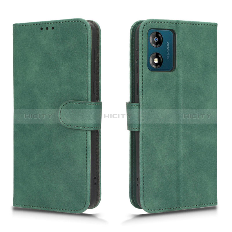 Coque Portefeuille Livre Cuir Etui Clapet L01Z pour Motorola Moto E13 Vert Plus