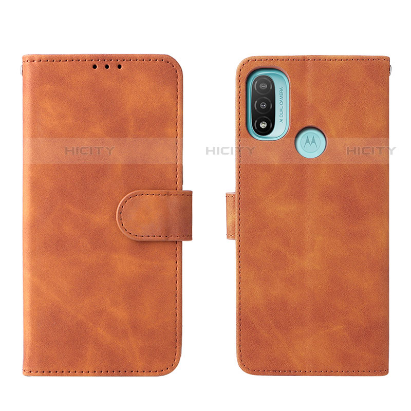 Coque Portefeuille Livre Cuir Etui Clapet L01Z pour Motorola Moto E20 Marron Plus