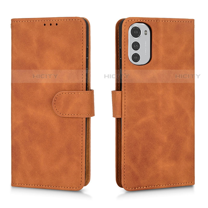 Coque Portefeuille Livre Cuir Etui Clapet L01Z pour Motorola Moto E32 Marron Plus