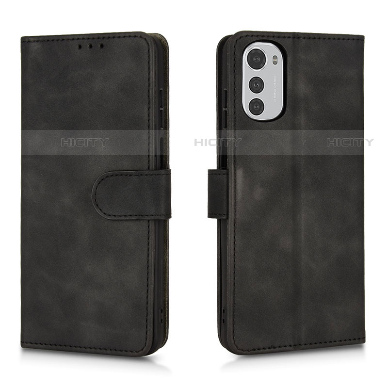 Coque Portefeuille Livre Cuir Etui Clapet L01Z pour Motorola Moto E32s Noir Plus