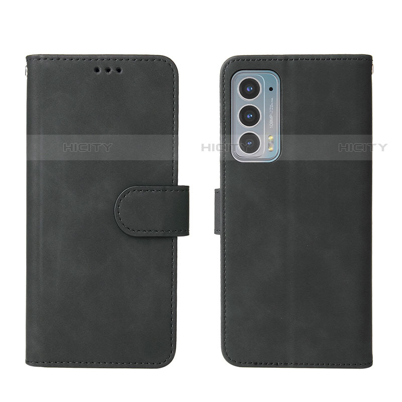 Coque Portefeuille Livre Cuir Etui Clapet L01Z pour Motorola Moto Edge 20 5G Noir Plus