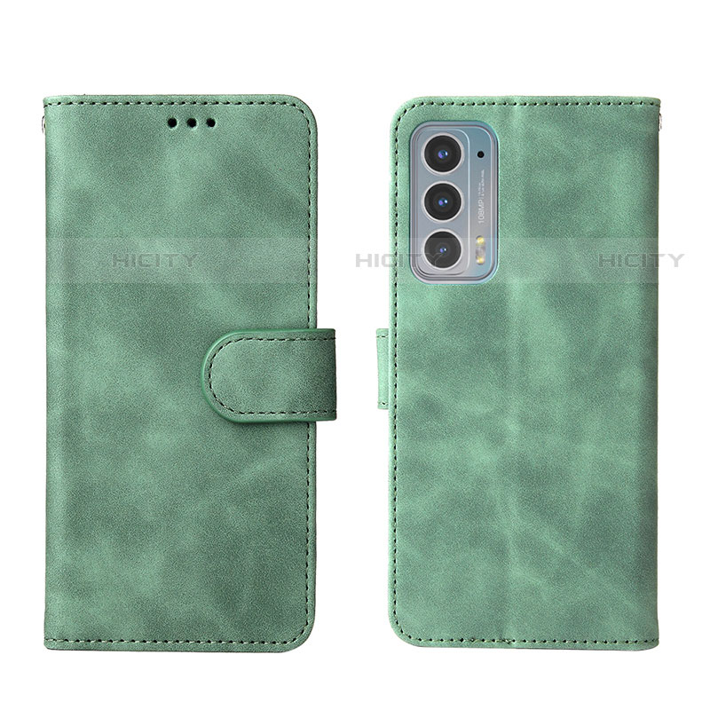 Coque Portefeuille Livre Cuir Etui Clapet L01Z pour Motorola Moto Edge 20 5G Vert Plus