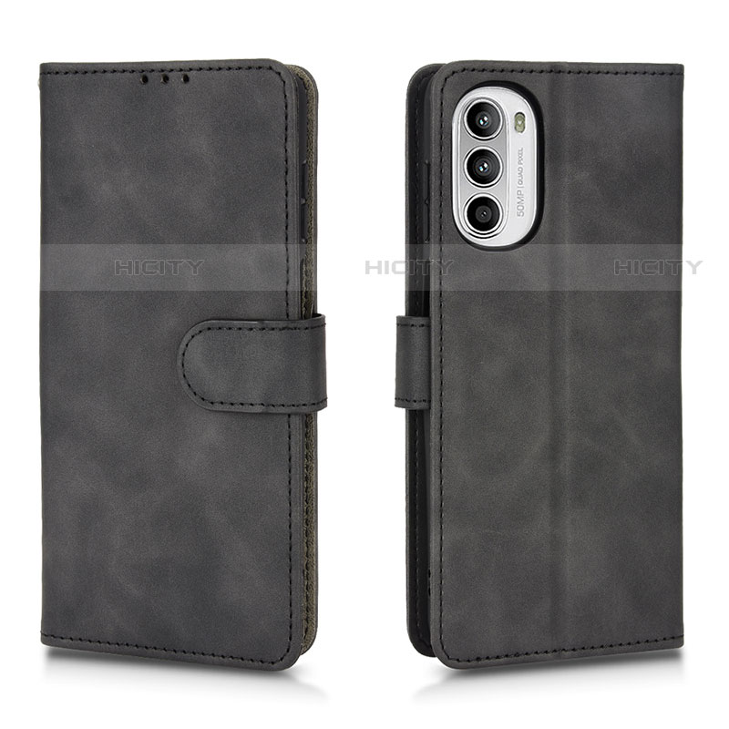 Coque Portefeuille Livre Cuir Etui Clapet L01Z pour Motorola Moto Edge (2022) 5G Noir Plus