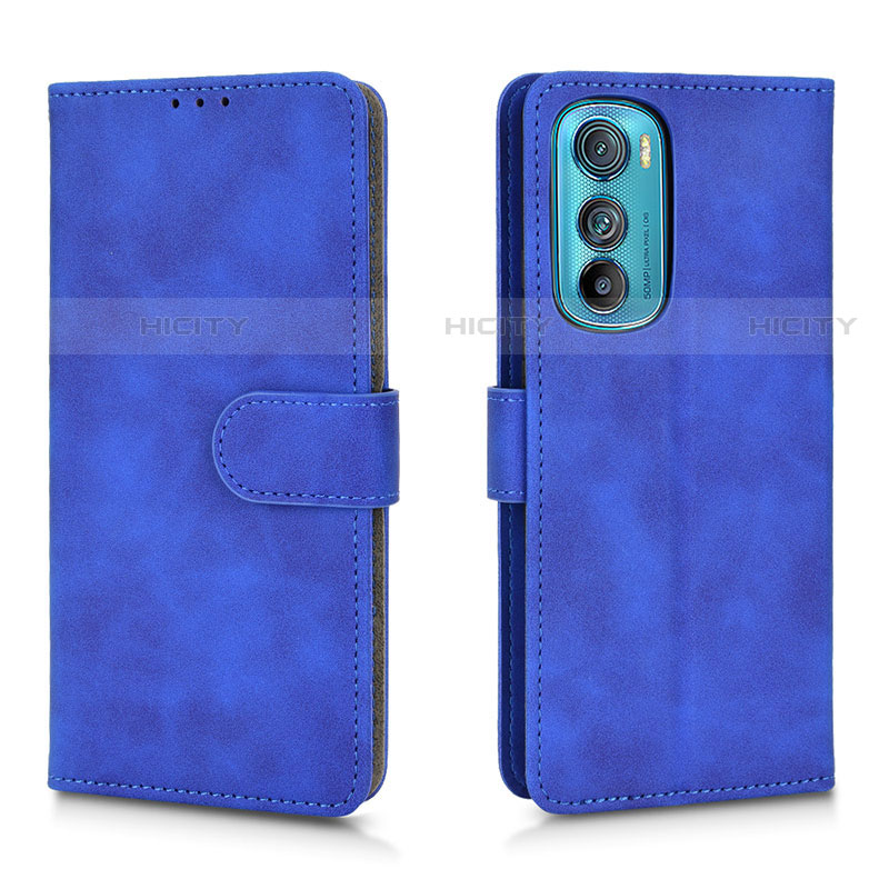 Coque Portefeuille Livre Cuir Etui Clapet L01Z pour Motorola Moto Edge 30 5G Bleu Plus