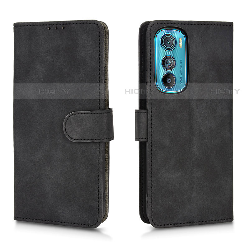 Coque Portefeuille Livre Cuir Etui Clapet L01Z pour Motorola Moto Edge 30 5G Noir Plus