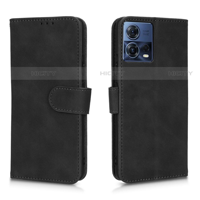 Coque Portefeuille Livre Cuir Etui Clapet L01Z pour Motorola Moto Edge 30 Fusion 5G Noir Plus