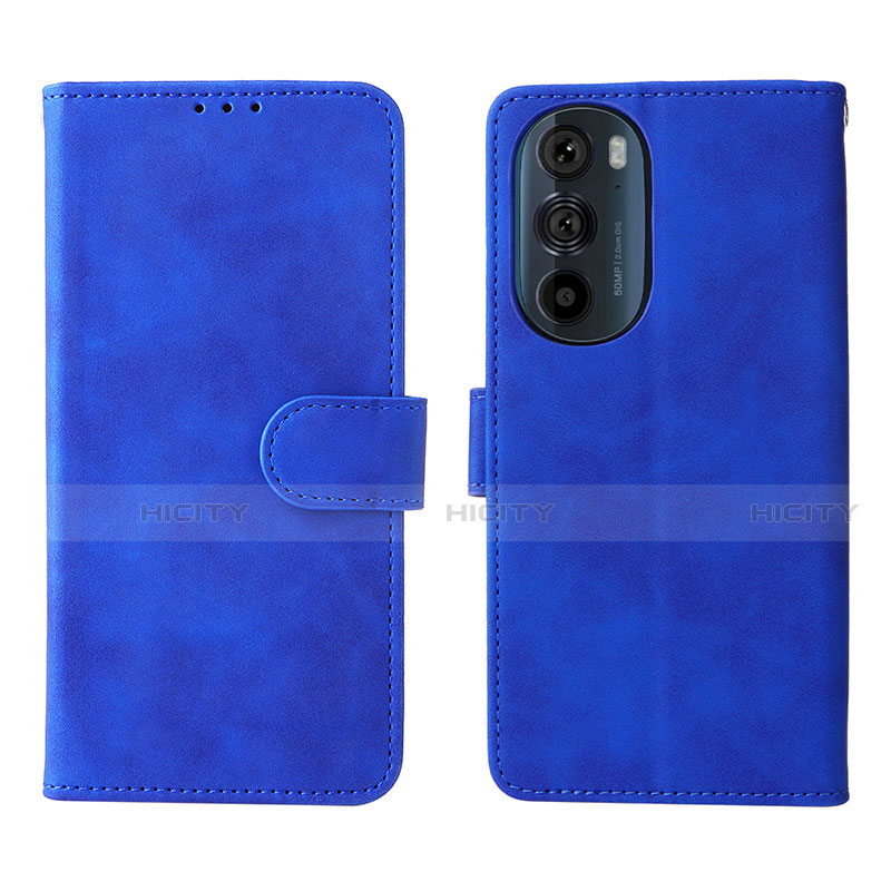 Coque Portefeuille Livre Cuir Etui Clapet L01Z pour Motorola Moto Edge 30 Pro 5G Bleu Plus