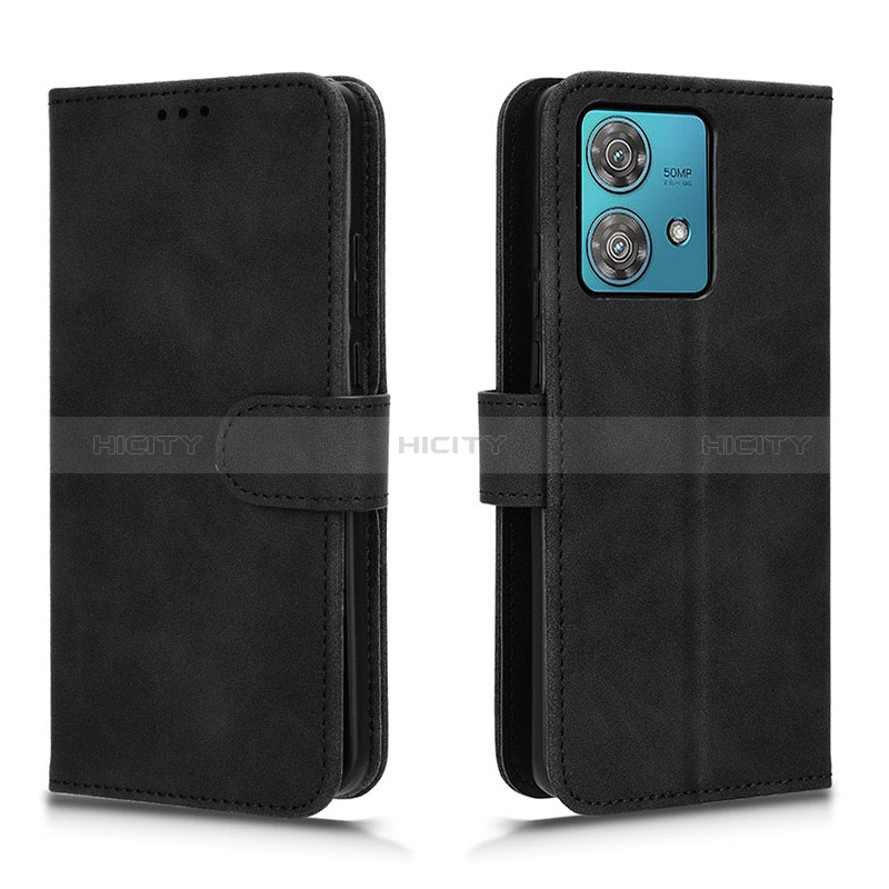 Coque Portefeuille Livre Cuir Etui Clapet L01Z pour Motorola Moto Edge 40 Neo 5G Noir Plus