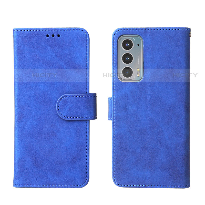 Coque Portefeuille Livre Cuir Etui Clapet L01Z pour Motorola Moto Edge Lite 5G Bleu Plus