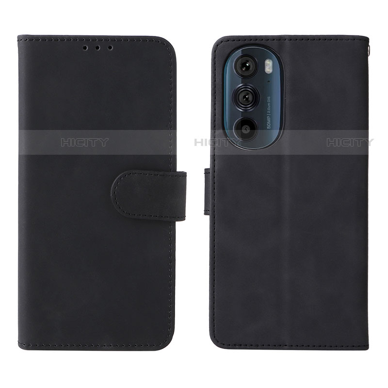 Coque Portefeuille Livre Cuir Etui Clapet L01Z pour Motorola Moto Edge Plus (2022) 5G Noir Plus