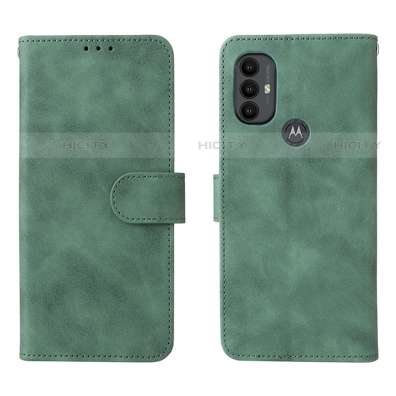 Coque Portefeuille Livre Cuir Etui Clapet L01Z pour Motorola Moto G Play (2023) Vert Plus