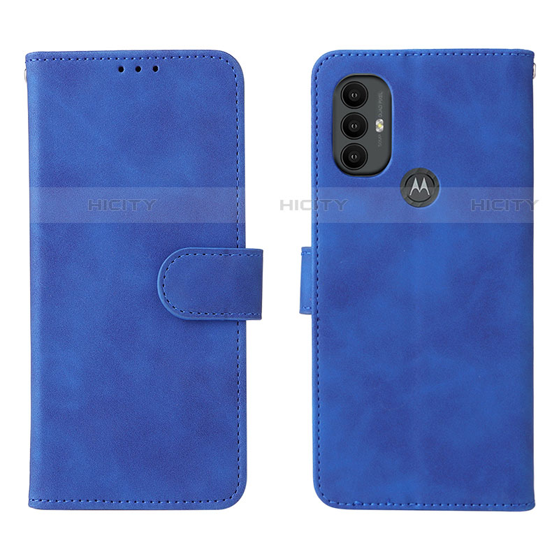 Coque Portefeuille Livre Cuir Etui Clapet L01Z pour Motorola Moto G Power (2022) Bleu Plus