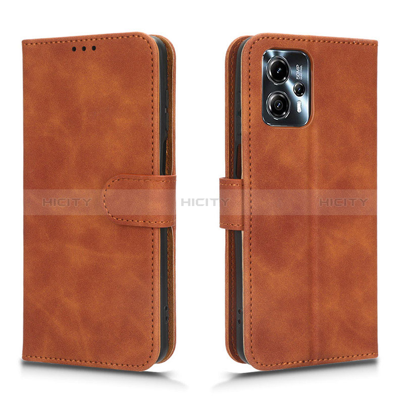 Coque Portefeuille Livre Cuir Etui Clapet L01Z pour Motorola Moto G13 Marron Plus