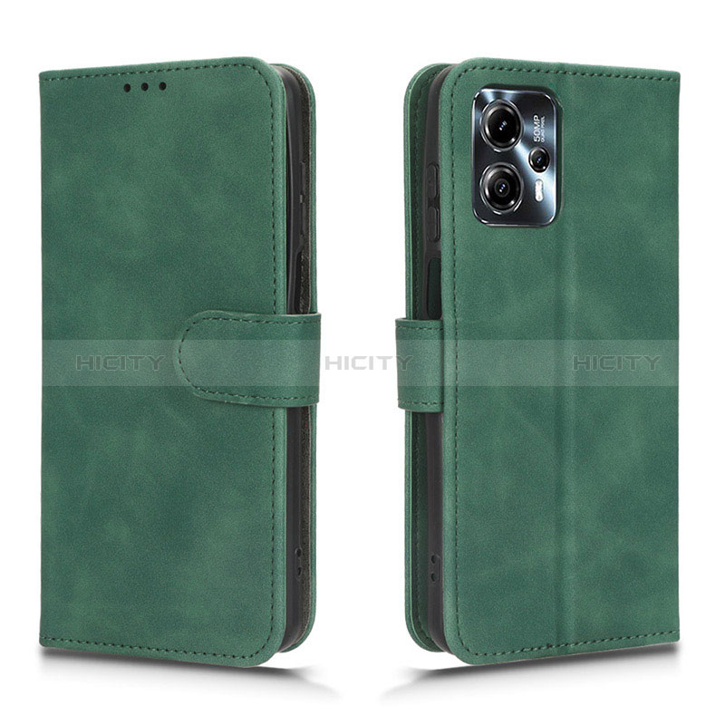 Coque Portefeuille Livre Cuir Etui Clapet L01Z pour Motorola Moto G13 Vert Plus