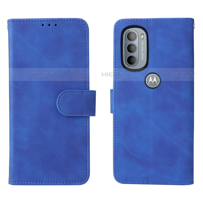 Coque Portefeuille Livre Cuir Etui Clapet L01Z pour Motorola Moto G31 Bleu Plus