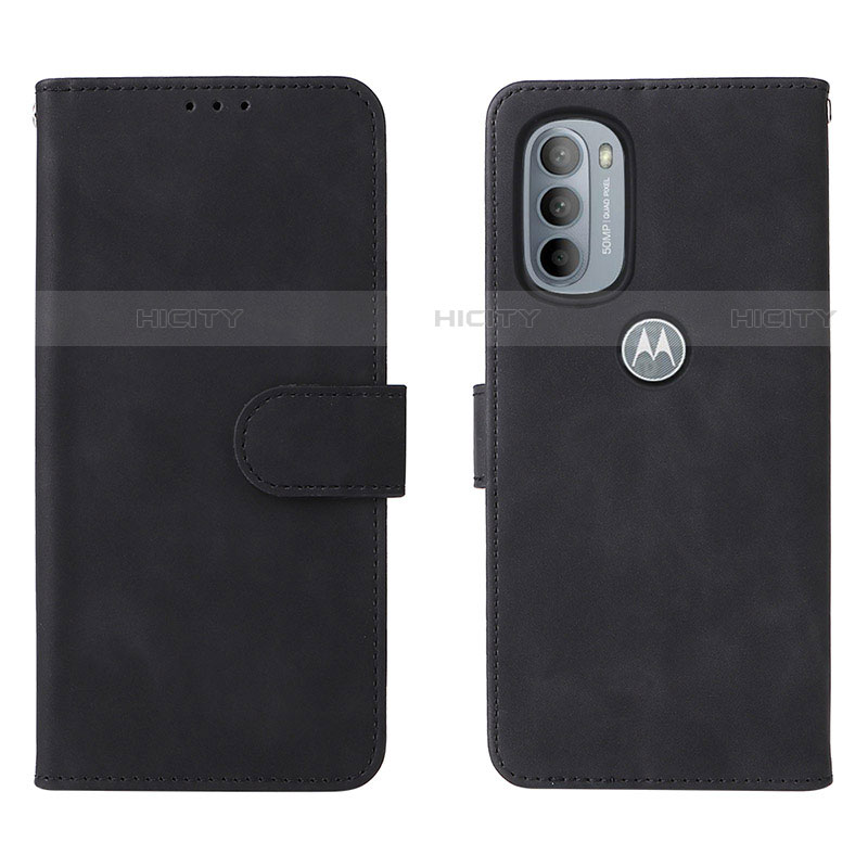 Coque Portefeuille Livre Cuir Etui Clapet L01Z pour Motorola Moto G31 Noir Plus