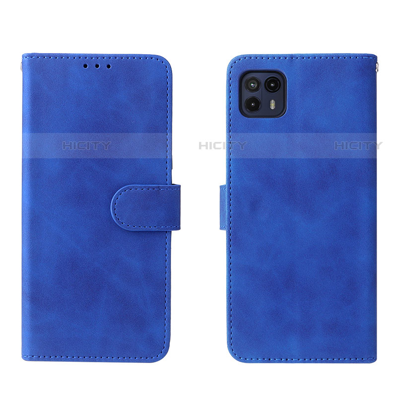 Coque Portefeuille Livre Cuir Etui Clapet L01Z pour Motorola Moto G50 5G Bleu Plus