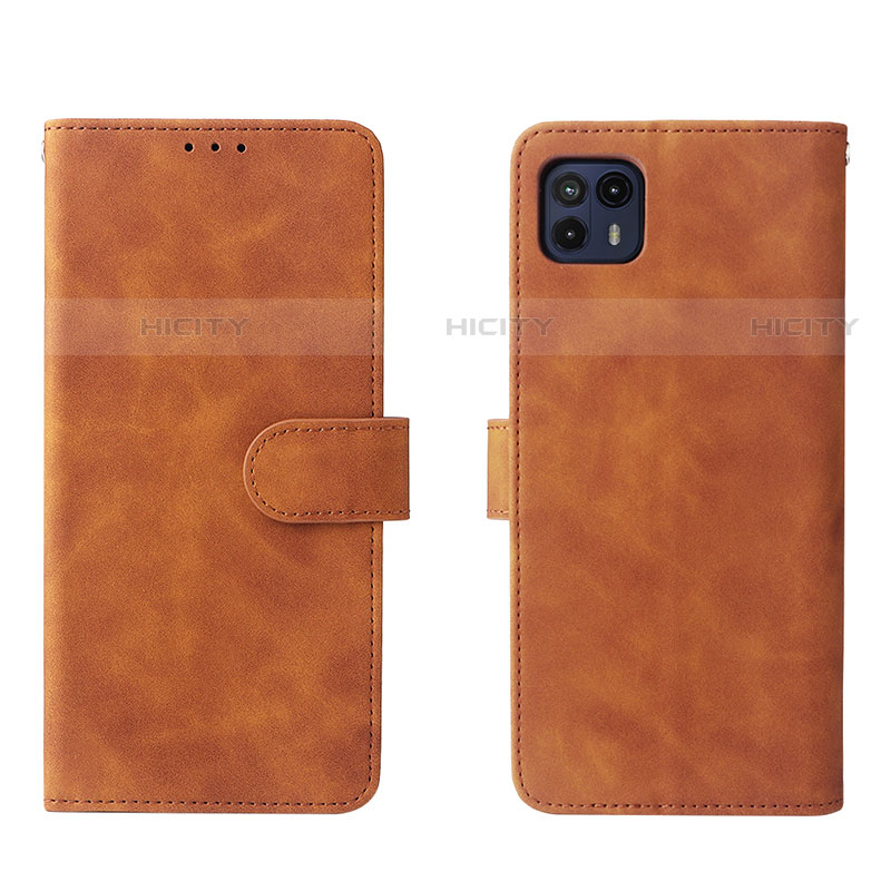 Coque Portefeuille Livre Cuir Etui Clapet L01Z pour Motorola Moto G50 5G Marron Plus