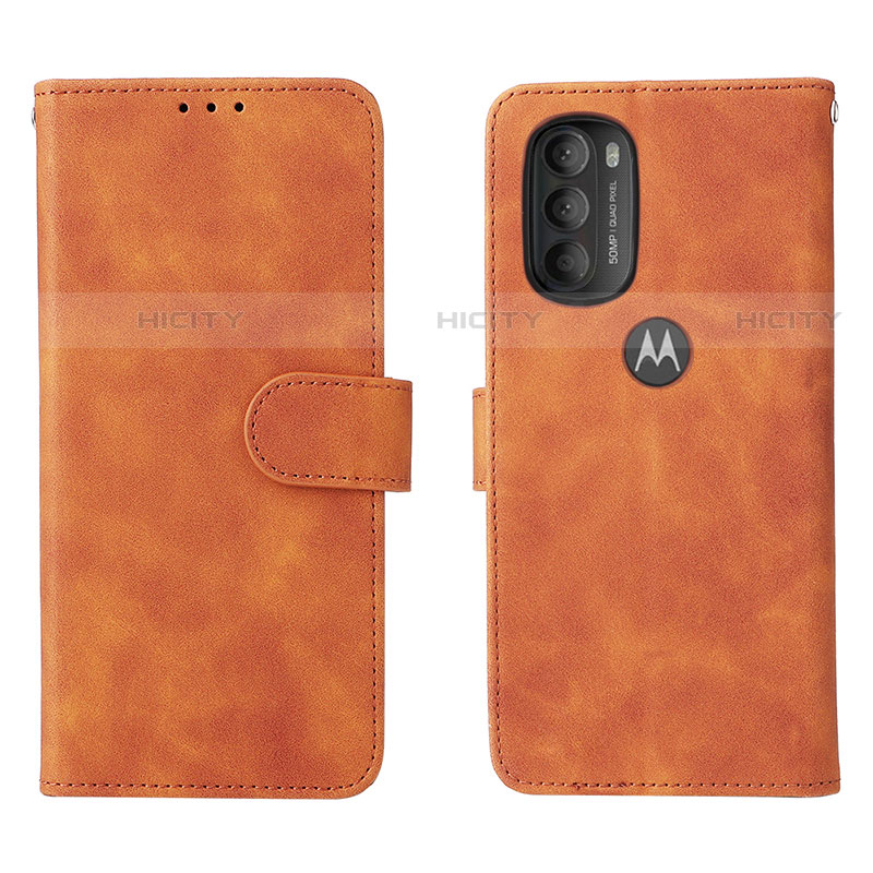 Coque Portefeuille Livre Cuir Etui Clapet L01Z pour Motorola Moto G71 5G Marron Plus