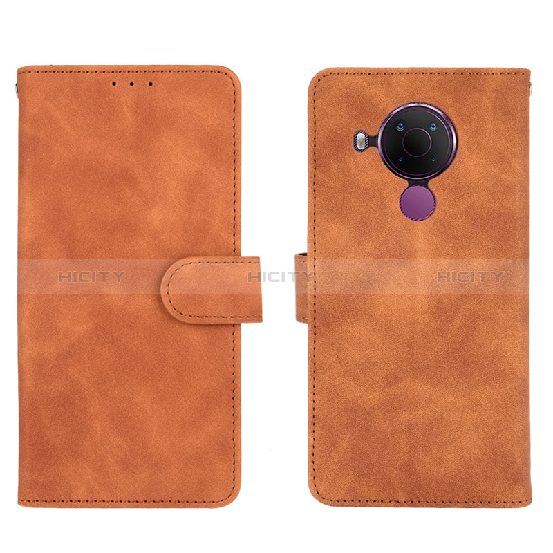 Coque Portefeuille Livre Cuir Etui Clapet L01Z pour Nokia 5.4 Marron Plus