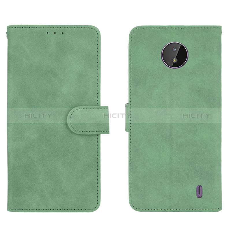 Coque Portefeuille Livre Cuir Etui Clapet L01Z pour Nokia C10 Vert Plus