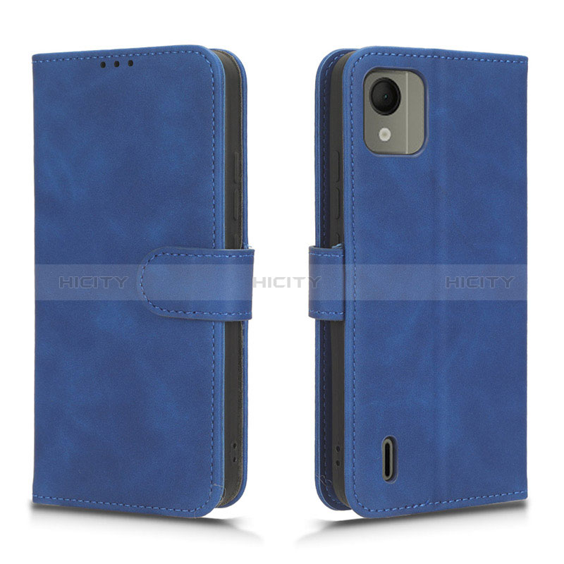 Coque Portefeuille Livre Cuir Etui Clapet L01Z pour Nokia C110 Bleu Plus