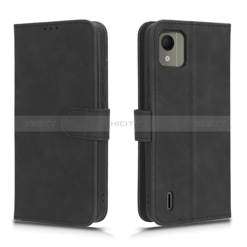 Coque Portefeuille Livre Cuir Etui Clapet L01Z pour Nokia C110 Noir Plus