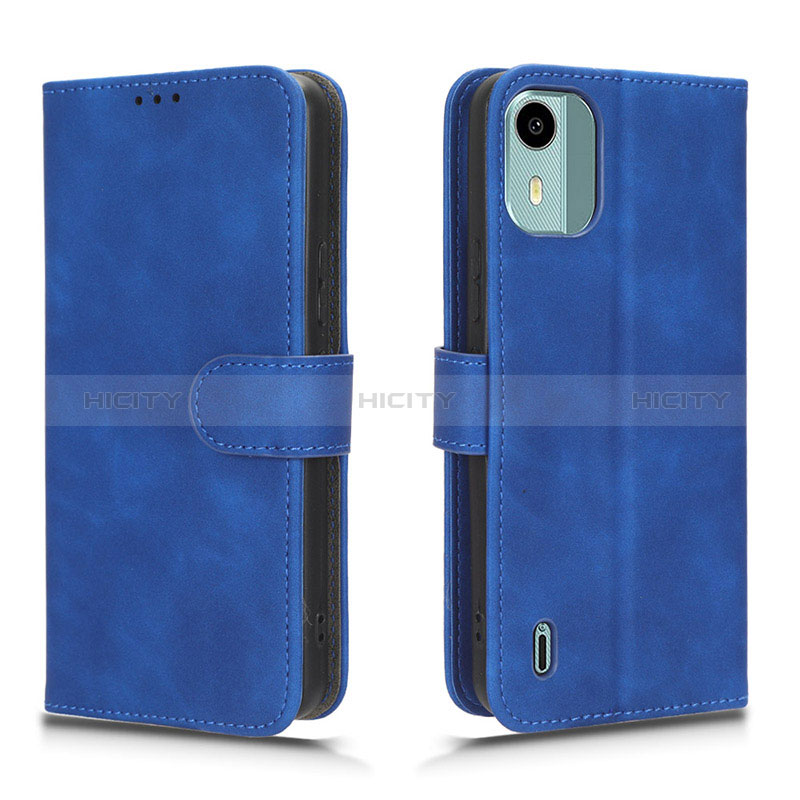 Coque Portefeuille Livre Cuir Etui Clapet L01Z pour Nokia C12 Bleu Plus