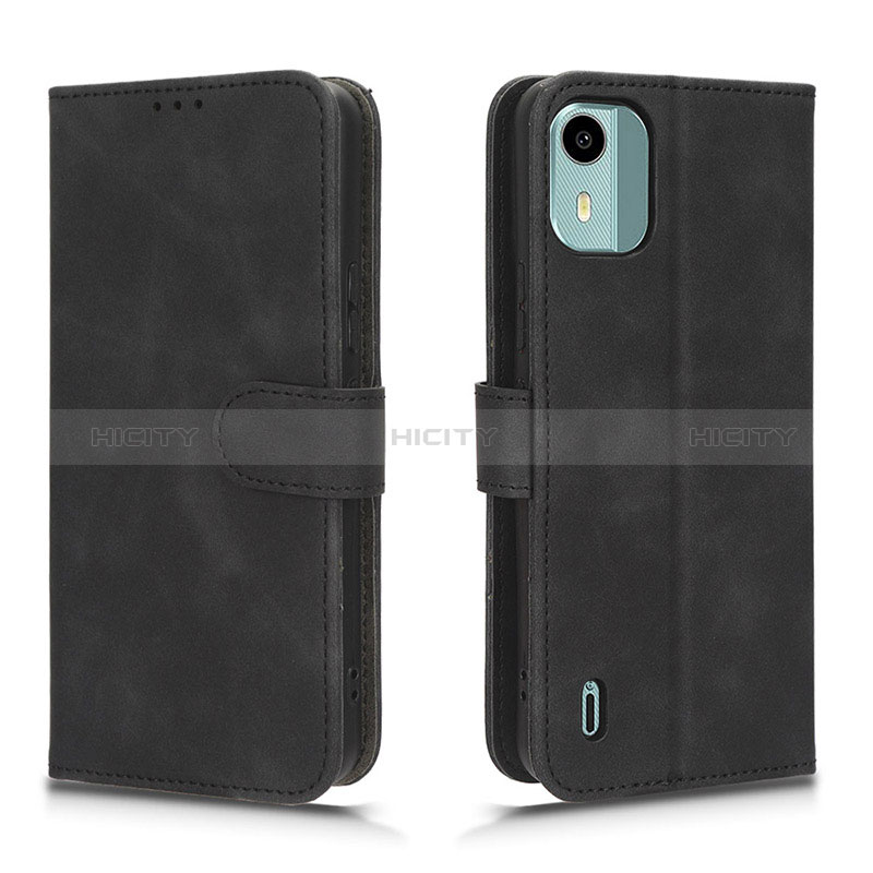 Coque Portefeuille Livre Cuir Etui Clapet L01Z pour Nokia C12 Noir Plus