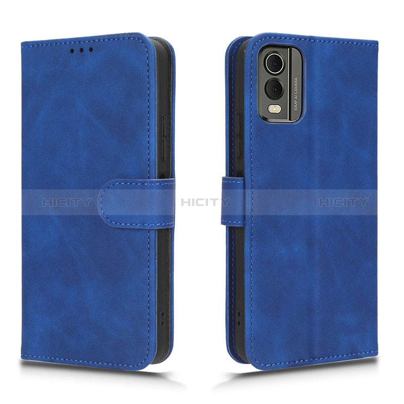 Coque Portefeuille Livre Cuir Etui Clapet L01Z pour Nokia C210 Bleu Plus