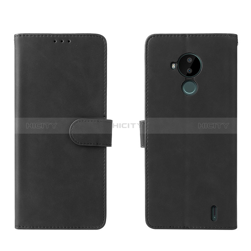 Coque Portefeuille Livre Cuir Etui Clapet L01Z pour Nokia C30 Noir Plus