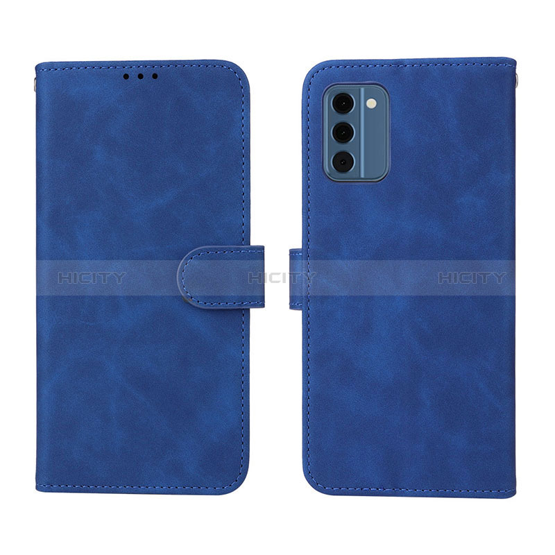 Coque Portefeuille Livre Cuir Etui Clapet L01Z pour Nokia C300 Bleu Plus