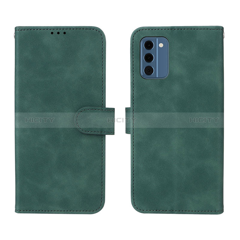 Coque Portefeuille Livre Cuir Etui Clapet L01Z pour Nokia C300 Vert Plus