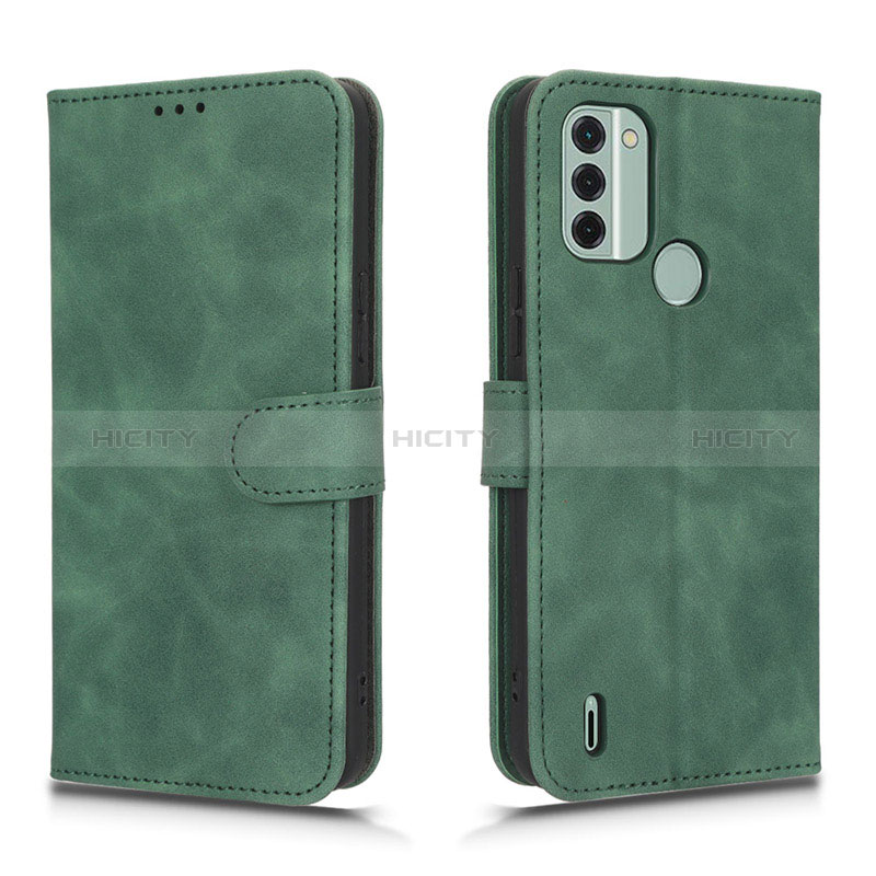 Coque Portefeuille Livre Cuir Etui Clapet L01Z pour Nokia C31 Vert Plus