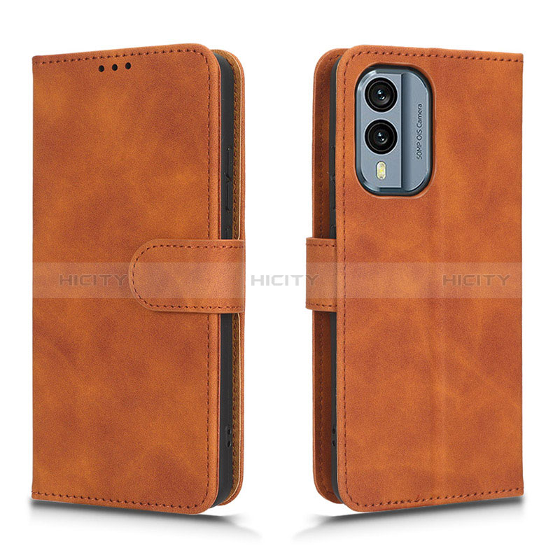 Coque Portefeuille Livre Cuir Etui Clapet L01Z pour Nokia X30 5G Marron Plus