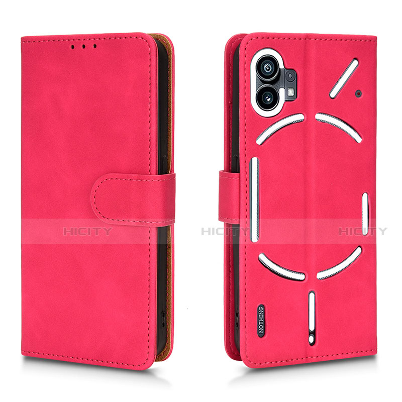 Coque Portefeuille Livre Cuir Etui Clapet L01Z pour Nothing Phone 1 Rose Rouge Plus