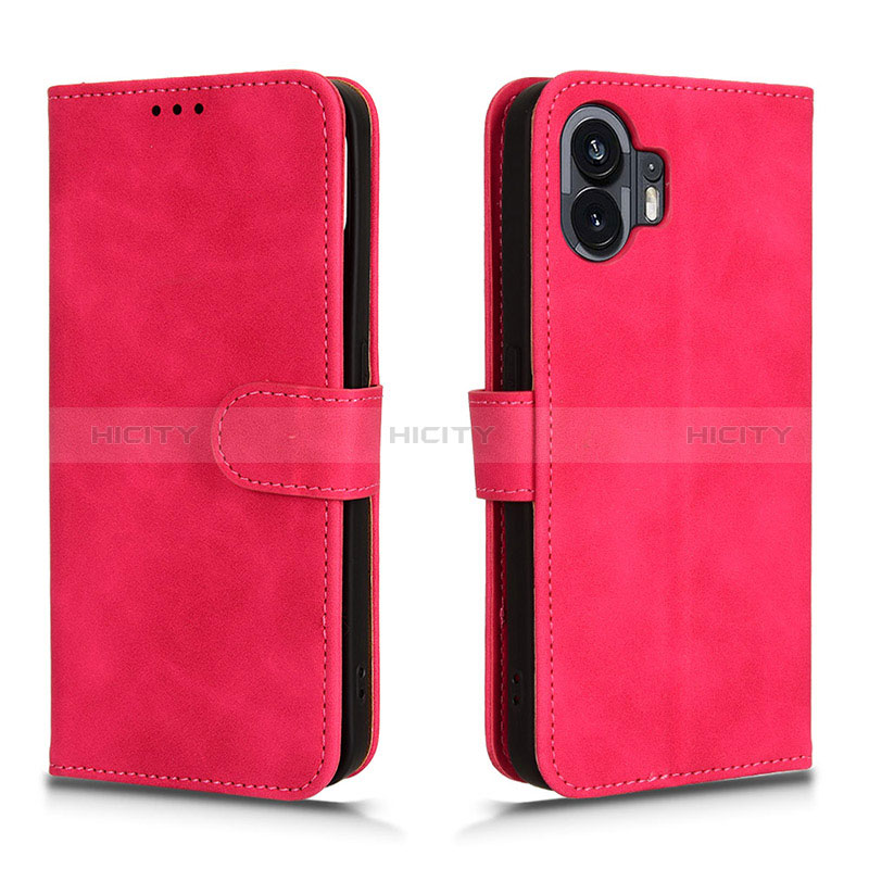 Coque Portefeuille Livre Cuir Etui Clapet L01Z pour Nothing Phone 2 Rose Rouge Plus