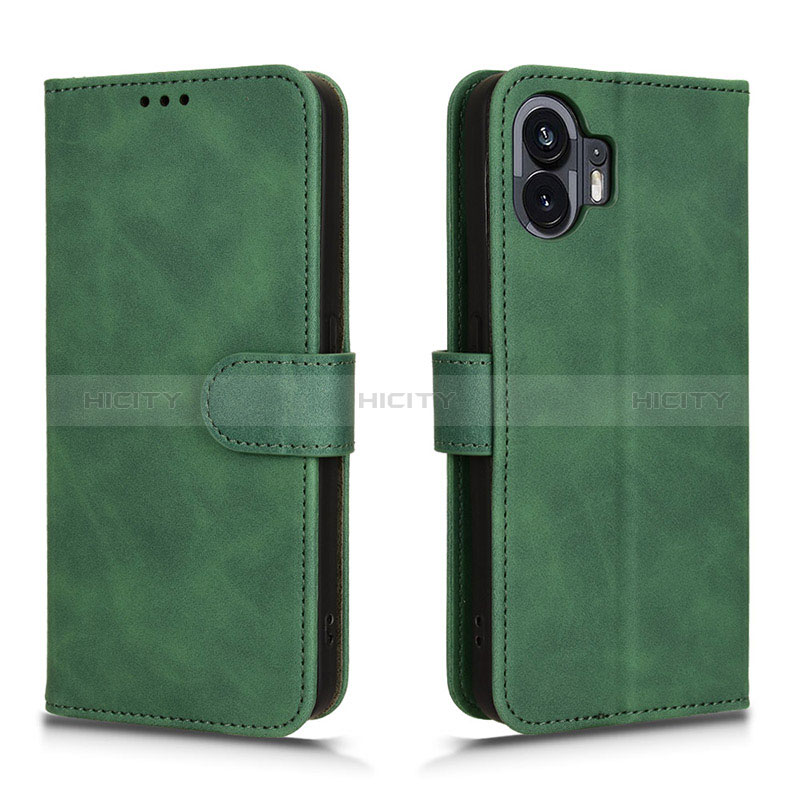 Coque Portefeuille Livre Cuir Etui Clapet L01Z pour Nothing Phone 2 Vert Plus