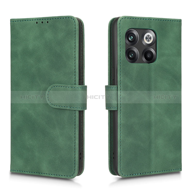 Coque Portefeuille Livre Cuir Etui Clapet L01Z pour OnePlus 10T 5G Vert Plus