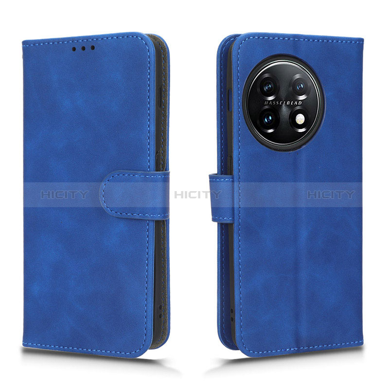 Coque Portefeuille Livre Cuir Etui Clapet L01Z pour OnePlus 11 5G Bleu Plus