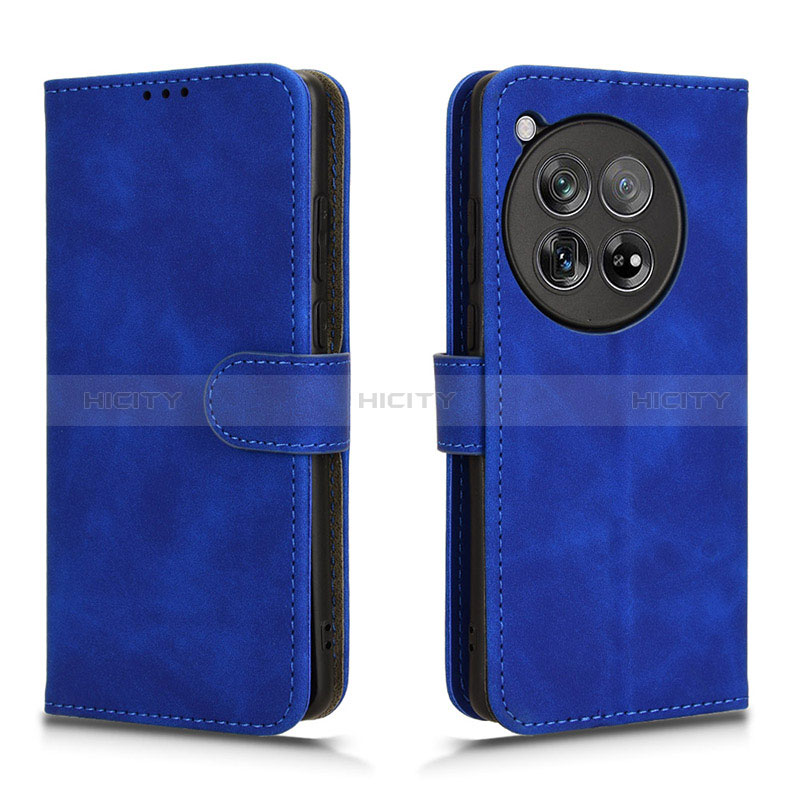 Coque Portefeuille Livre Cuir Etui Clapet L01Z pour OnePlus 12R 5G Bleu Plus