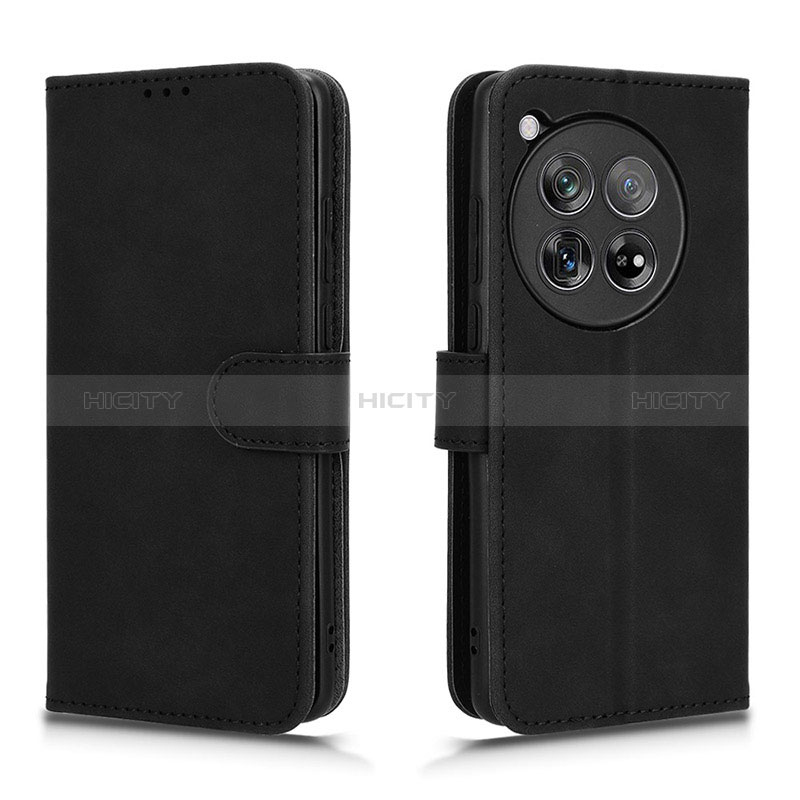 Coque Portefeuille Livre Cuir Etui Clapet L01Z pour OnePlus 12R 5G Noir Plus