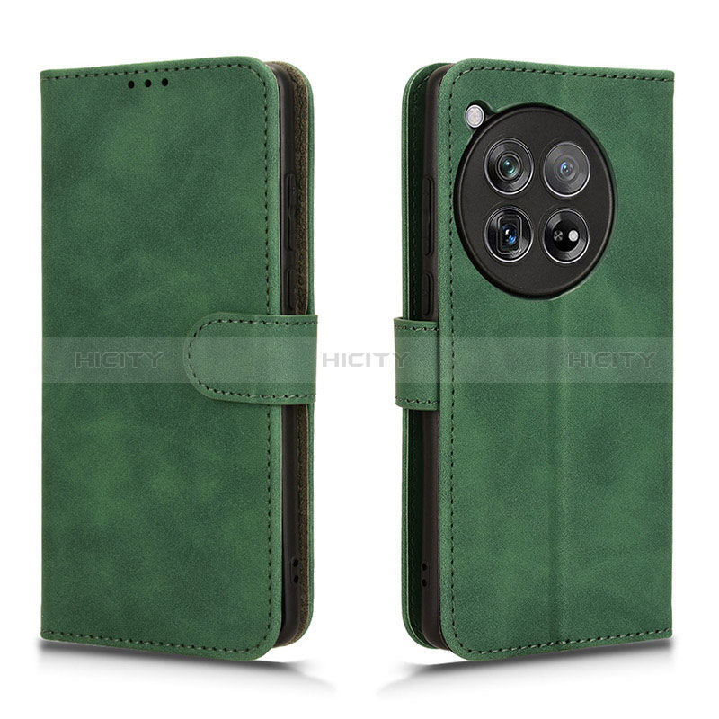 Coque Portefeuille Livre Cuir Etui Clapet L01Z pour OnePlus Ace 3 5G Vert Plus