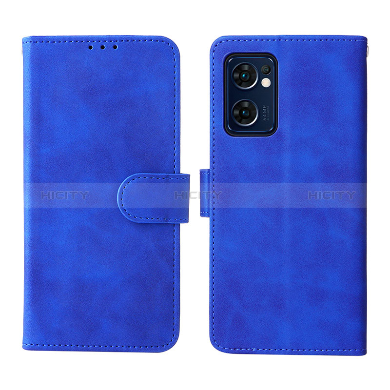 Coque Portefeuille Livre Cuir Etui Clapet L01Z pour OnePlus Nord CE 2 5G Bleu Plus