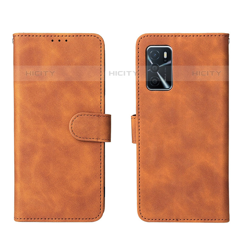 Coque Portefeuille Livre Cuir Etui Clapet L01Z pour Oppo A16s Marron Plus