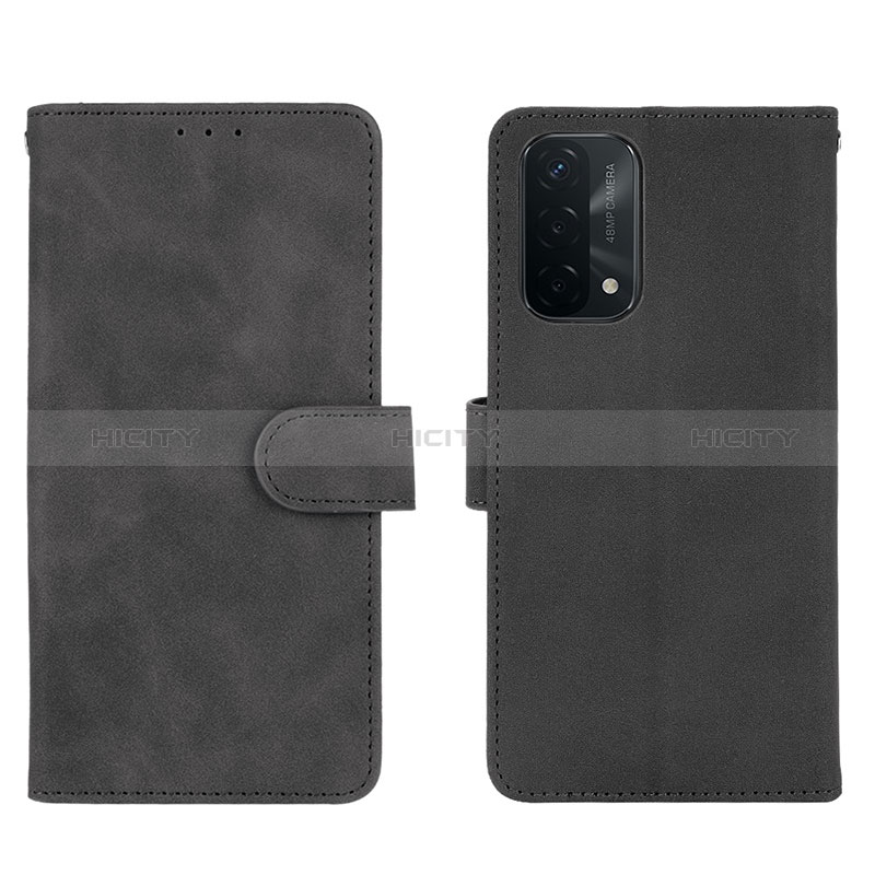 Coque Portefeuille Livre Cuir Etui Clapet L01Z pour Oppo A54 5G Noir Plus