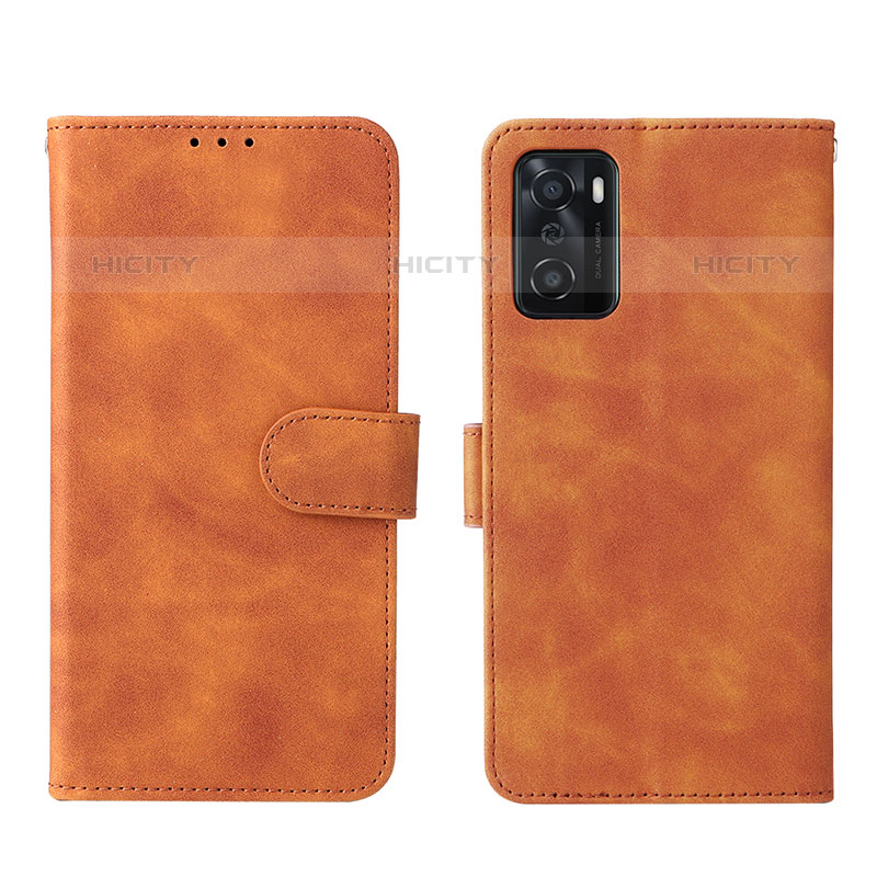 Coque Portefeuille Livre Cuir Etui Clapet L01Z pour Oppo A55S 5G Marron Plus