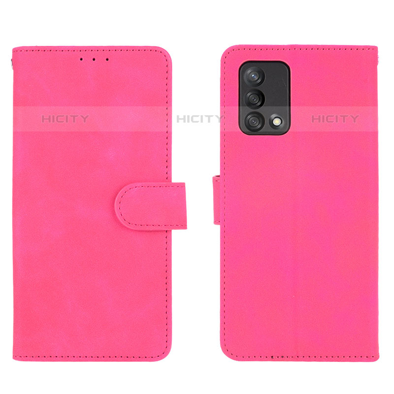 Coque Portefeuille Livre Cuir Etui Clapet L01Z pour Oppo A74 4G Rose Rouge Plus