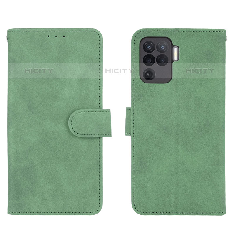 Coque Portefeuille Livre Cuir Etui Clapet L01Z pour Oppo A94 4G Vert Plus